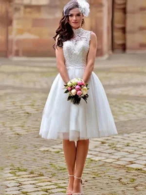 Simple Short Wedding Dress