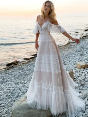 Simple Boho Beach Wedding Dress