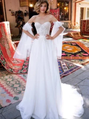 White Simple Wedding Dress