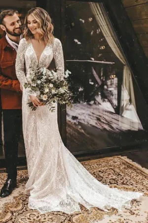 Simple Boho Chic Wedding Dress
