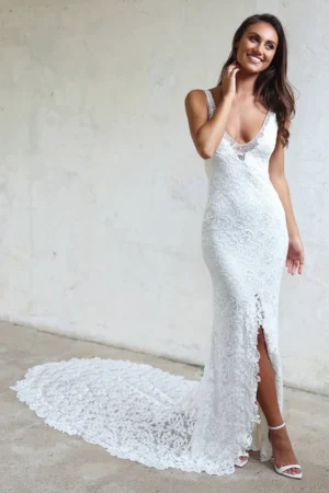 Boho Lace Mermaid Wedding Dress