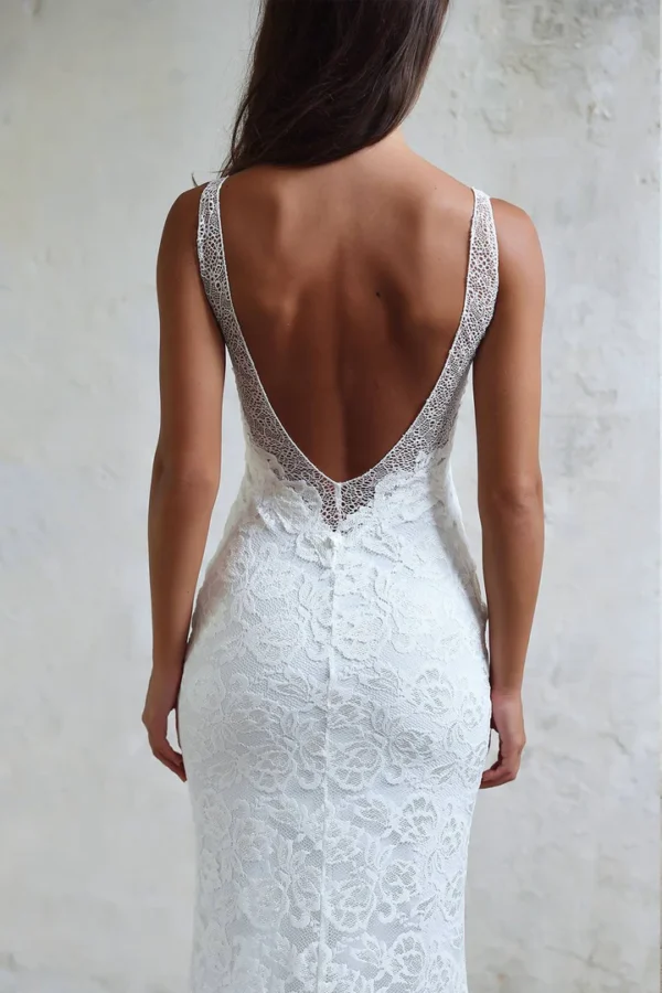 Boho Lace Mermaid Wedding Dress - Image 8