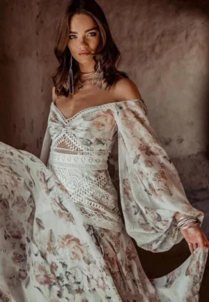 Boho Wedding Dress Floral