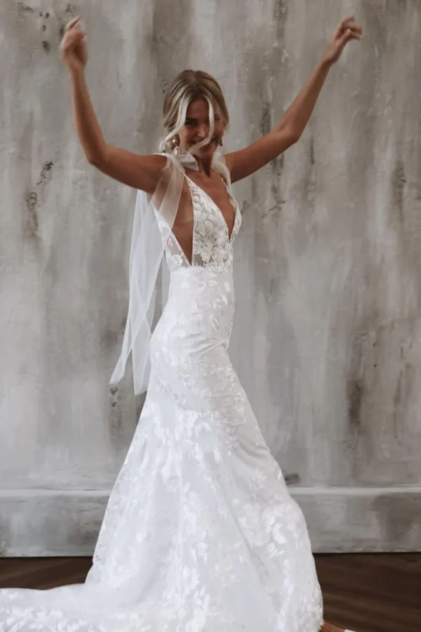 Boho Mermaid Wedding Dress - Image 2