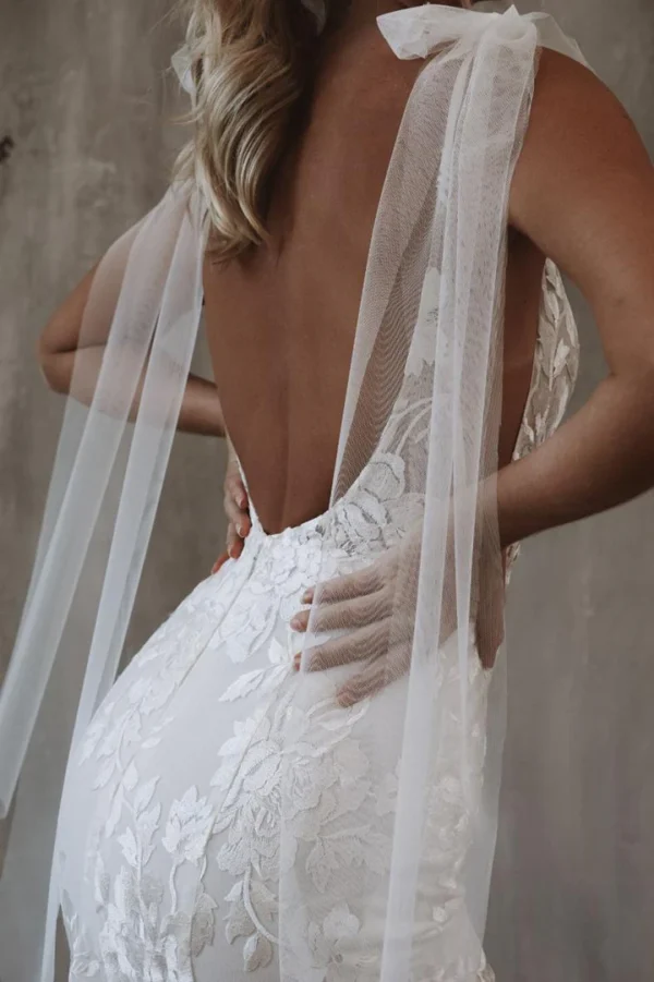 Boho Mermaid Wedding Dress - Image 5