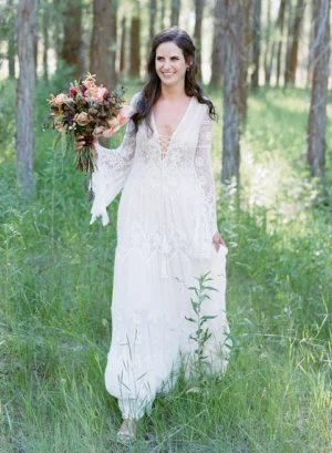 Long Sleeve Boho Wedding Dress