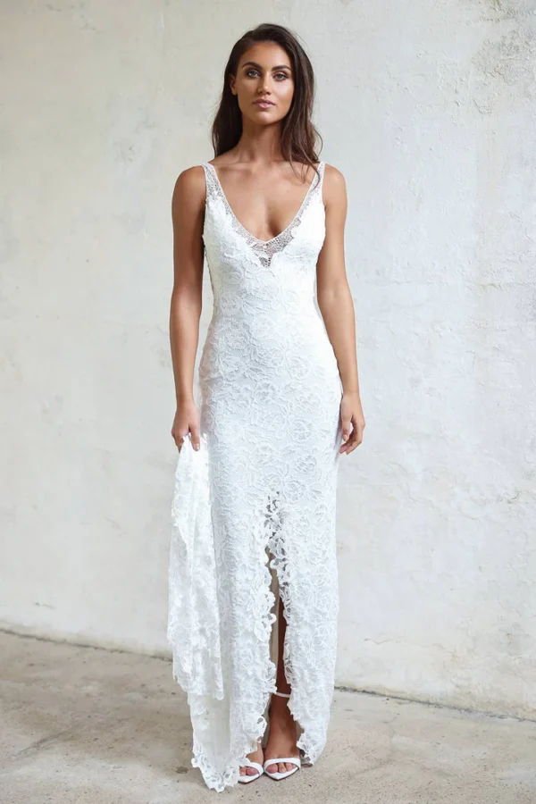 Boho Lace Mermaid Wedding Dress - Image 3