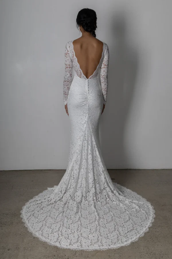 Mermaid Boho Wedding Dress - Image 4