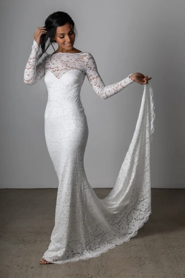 Mermaid Boho Wedding Dress - Image 3