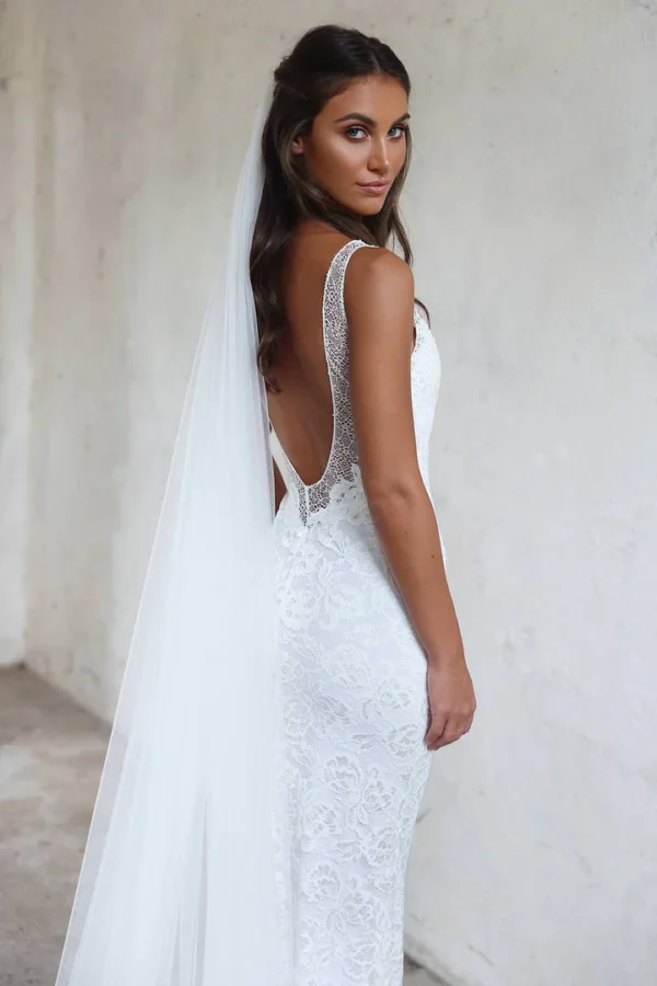 Boho Lace Mermaid Wedding Dress - Image 5
