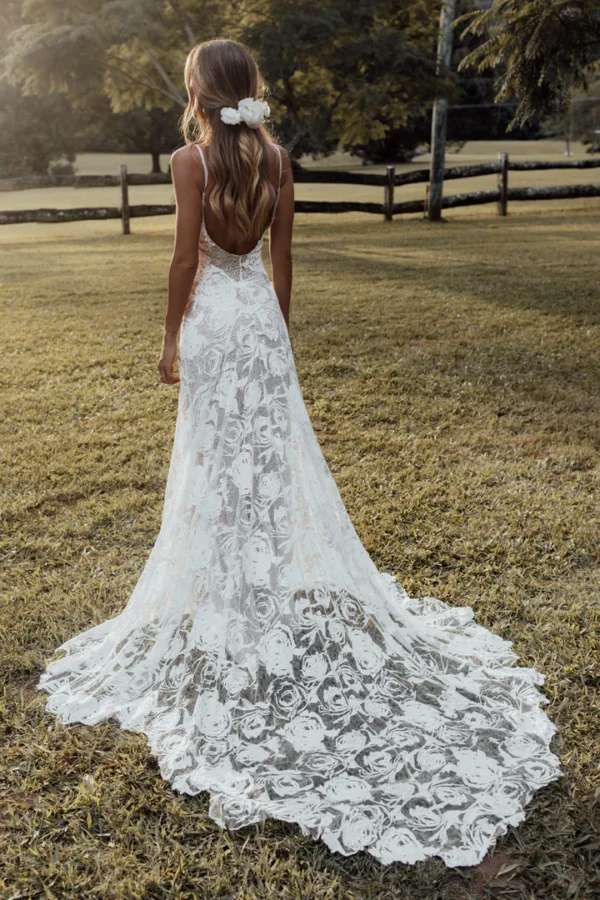 Boho Lace Wedding Dress - Image 3