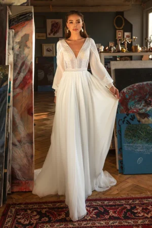 Simple Elegant Satin Wedding Dress