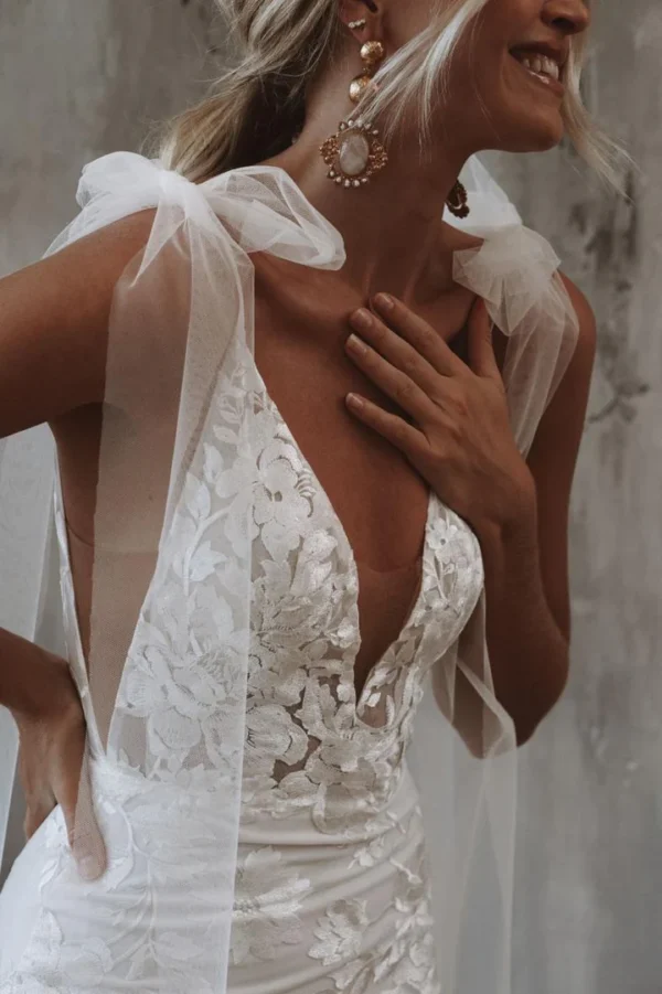 Boho Mermaid Wedding Dress - Image 7