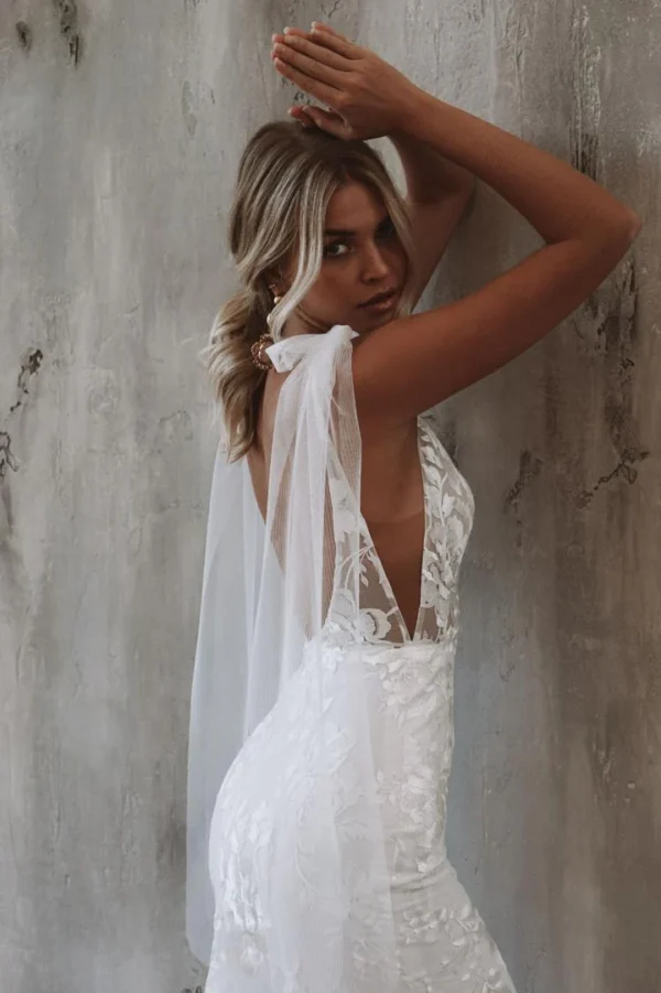 Boho Mermaid Wedding Dress - Image 4