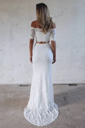 Boho two piece Wedding Dress