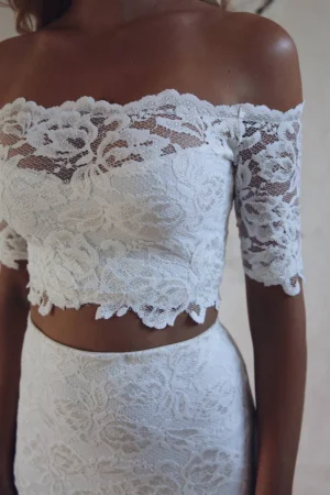 Boho two piece Wedding Dress