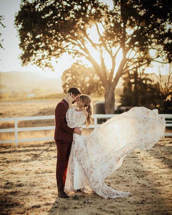 Boho Wedding Dress Floral - Image 5