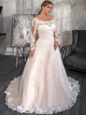 Plus Size Long Sleeve Wedding Dress