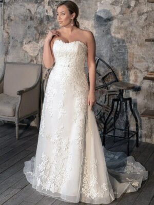 Plus Size Strapless Wedding Dress
