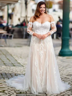 Plus Size Lace Wedding Dress
