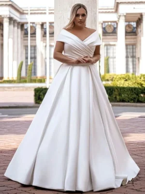 Simple Elegant Plus Size Wedding Dress