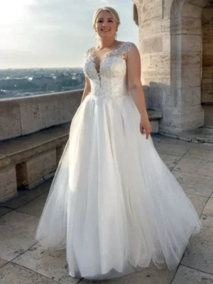 Plus Size Simple Wedding Dress