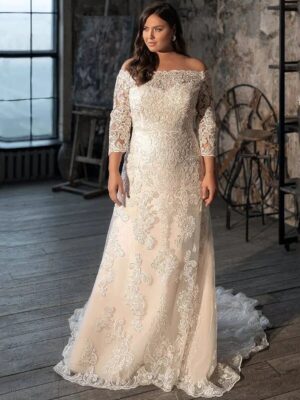 Plus Size Wedding Dress lace A-Line