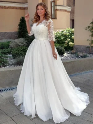Simple Plus Size Wedding Dress
