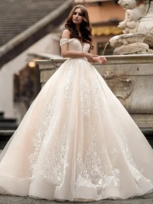 Off the Shoulder Princess Wedding Dress