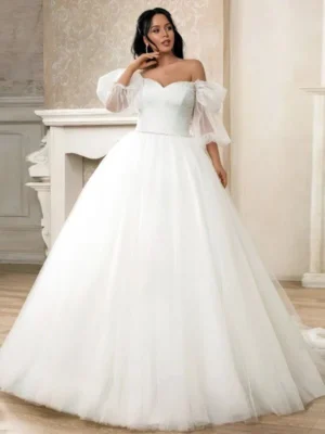 Princess Style Wedding Dress Sweetheart Neckline