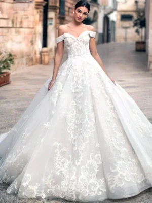 Princess Off Shoulder Wedding Dress
