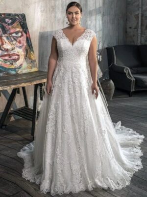 Simple Wedding Plus Size Dress
