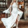 Boho Wedding Dress Velvet Wind