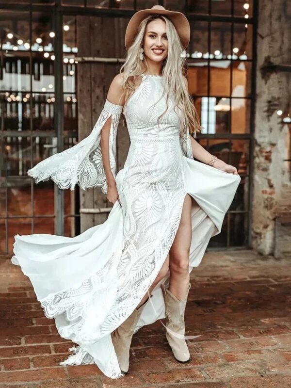 Boho Wedding Dress Velvet Wind