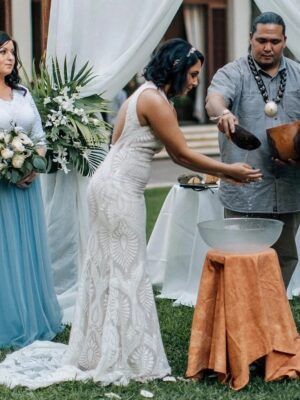 Boho Wedding Dress Shimmering Petal