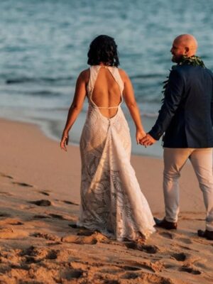 Boho Wedding Dress Shimmering Petal