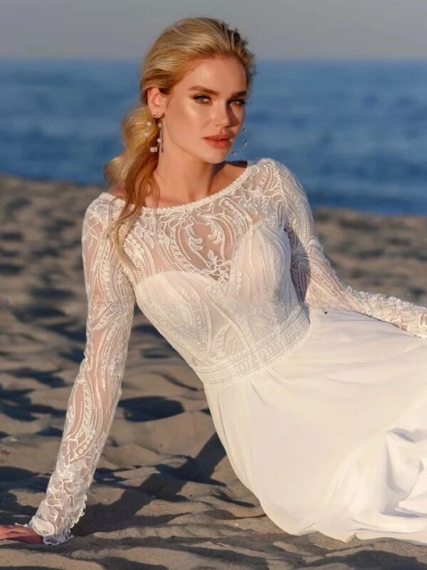 Boho Wedding Dress Halo of Petals