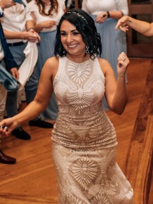 Boho Wedding Dress Shimmering Petal