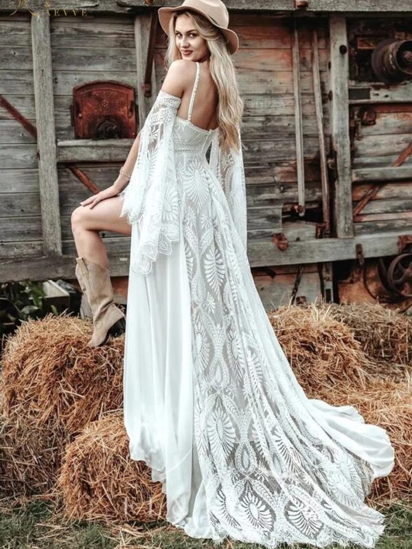 Boho Wedding Dress Velvet Wind