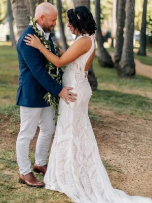 Boho Wedding Dress Shimmering Petal