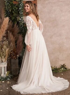 Boho Wedding Dress Shadow Petals