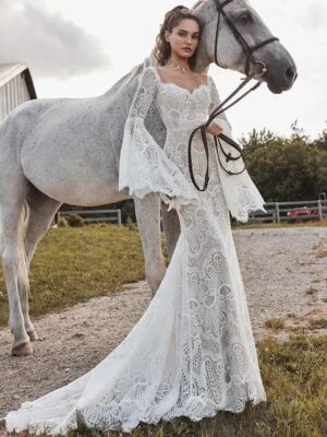 Boho Wedding Dress Petal Echo