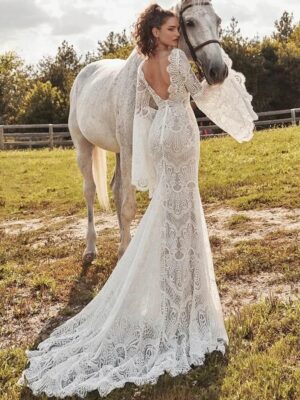 Boho Wedding Dress Petal Echo