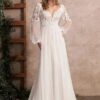 Boho Wedding Dress Shadow Petals