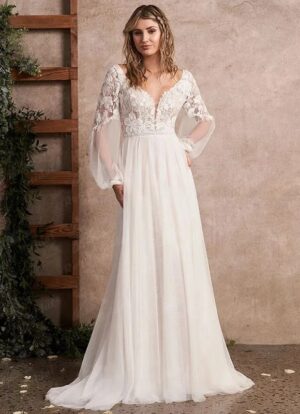 Boho Wedding Dress Shadow Petals