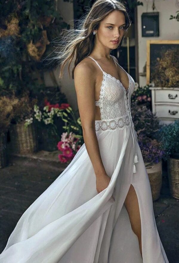 Boho Wedding Dress Celestial Feather