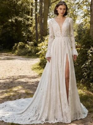 Boho Wedding Dress Pearled Mirage