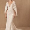 Boho Wedding Dress Feather Veil