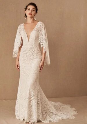 Boho Wedding Dress Feather Veil