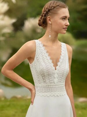 Boho Wedding Dress Satin Memory